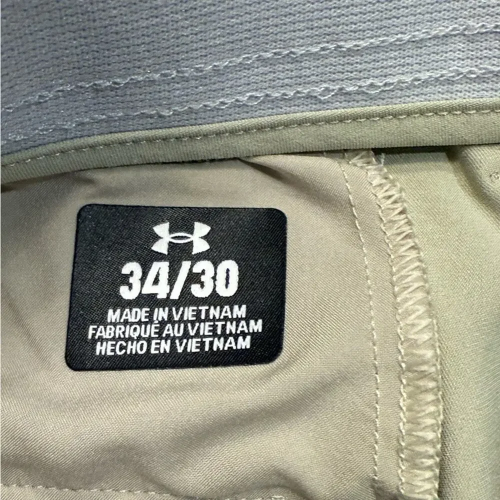 Under Armour Mens Size 34 x 30 Light Tan Classic Dress Pants